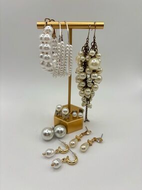 Faux Pearl Earrings Bundle - 8 pair